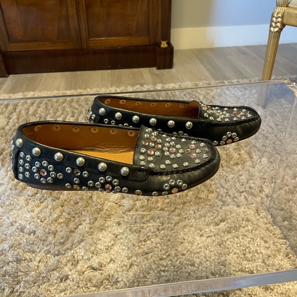 Isabel Marant Black Leather Studded / Jeweled Moccasin  sz6 - Picture 3 of 8